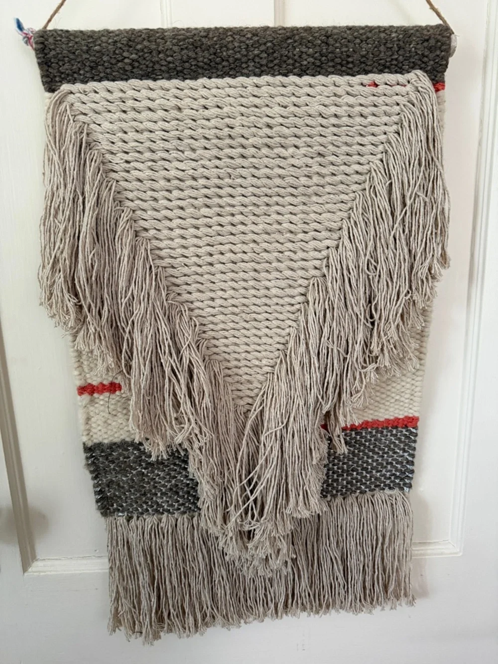 Nate Berkus macrame Beige and taupe coral Fringe Wall Hanging